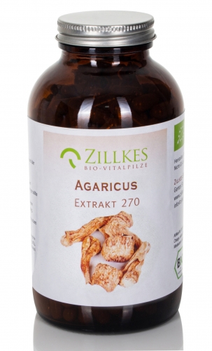 Agaricus-Extrakt aus Bioanbau, Zillkes Pilze, 270 Kapseln